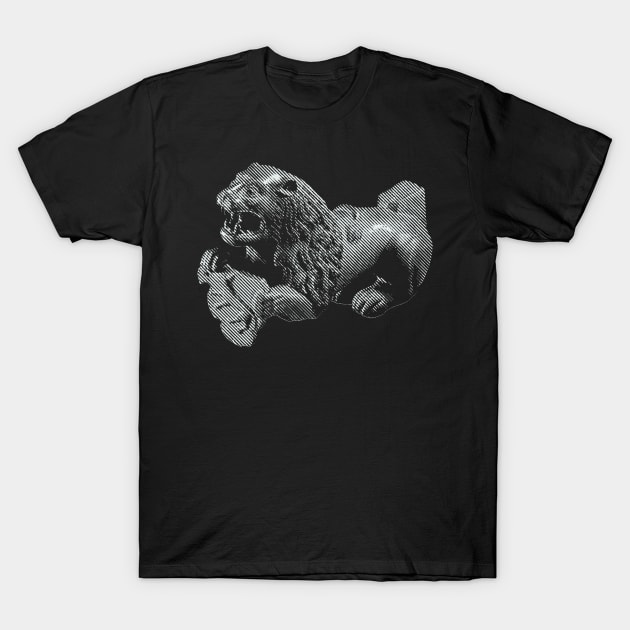 Midieval lion from 14th century model in diagonal line form T-Shirt by pelagio